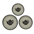Jeco Round Tray with Teapot Pattern - Set of 3 HD-HA057